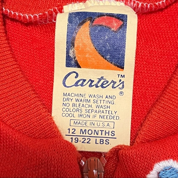 Vintage Carter's Red Embroidered Sleeper - Picture 7 of 7